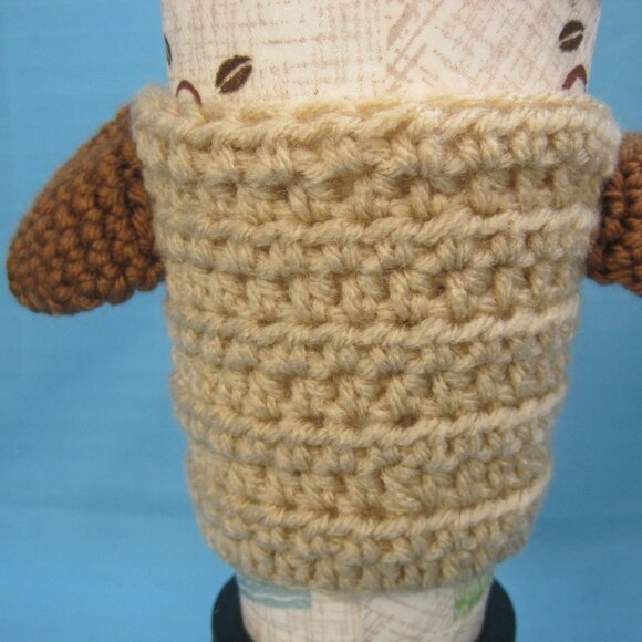 Little Pug Puppy Dog Crochet  Handmade Cup Cozy Holder Gifts by Bren - Picture 4 of 5